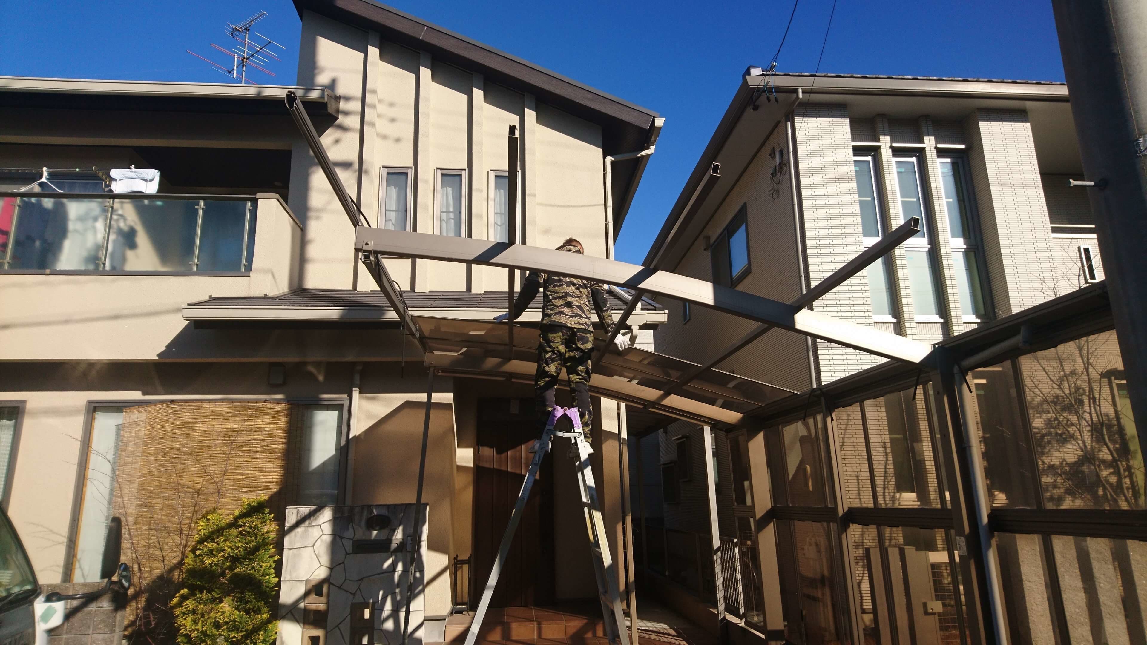 カーポート解体撤去 桑名市 | 桑名市でエクステリア工事ならイズ美